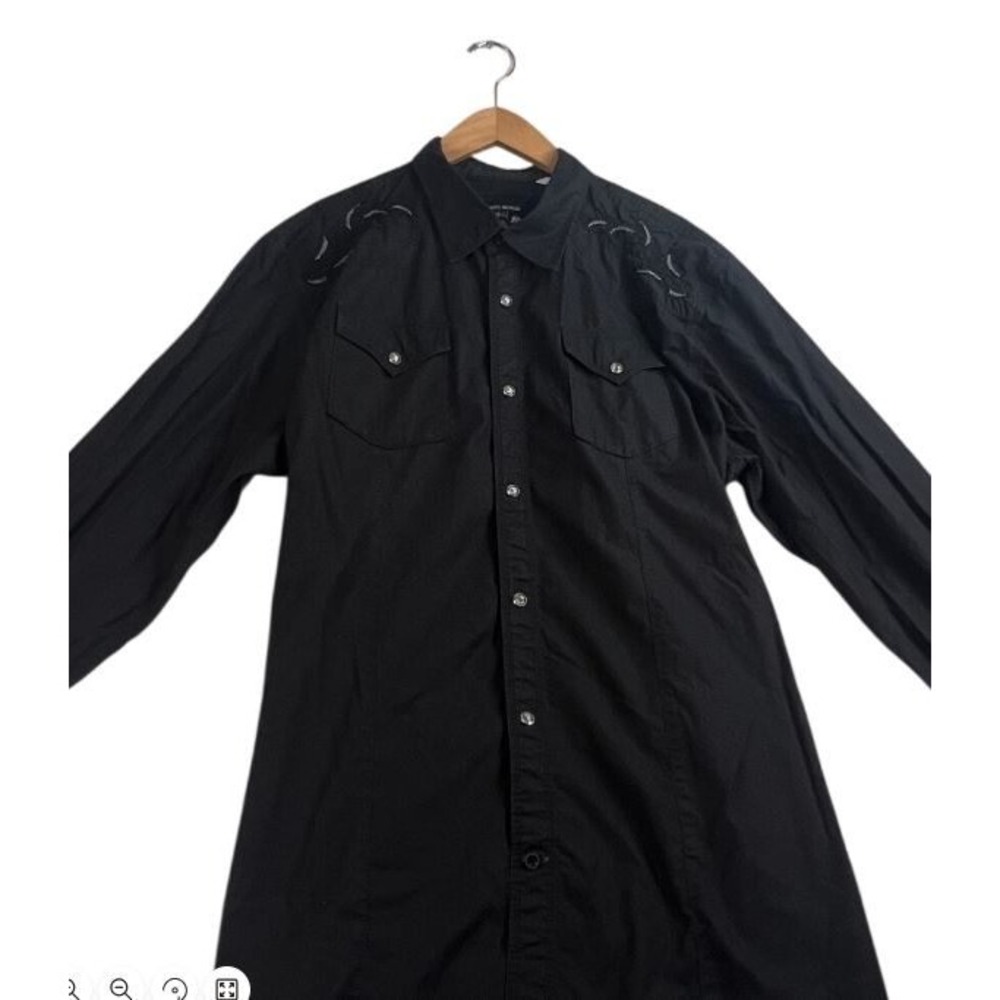 Guess Threads Vintage 1981 Mens XL Black Western Button Up Shirt M64C4215